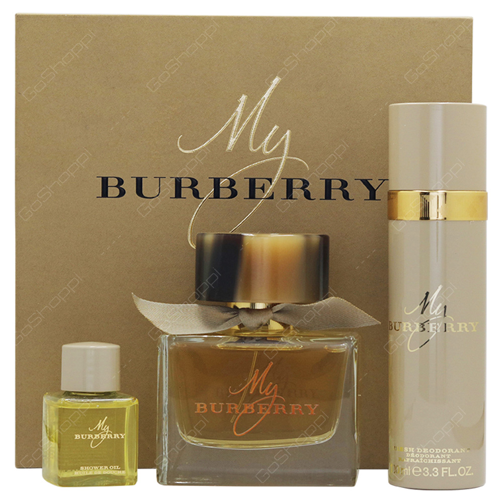 Burberry Gift Pack For Women Eau De Parfum 90ml Deodorant 100ml Shower Oil 30ml