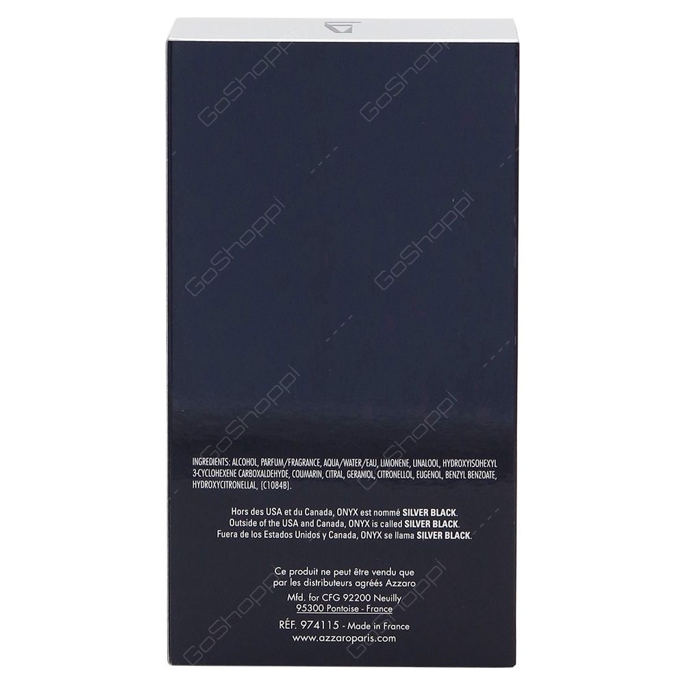 Azzaro Onyx Pour Homme Eau De Toilette 100ml