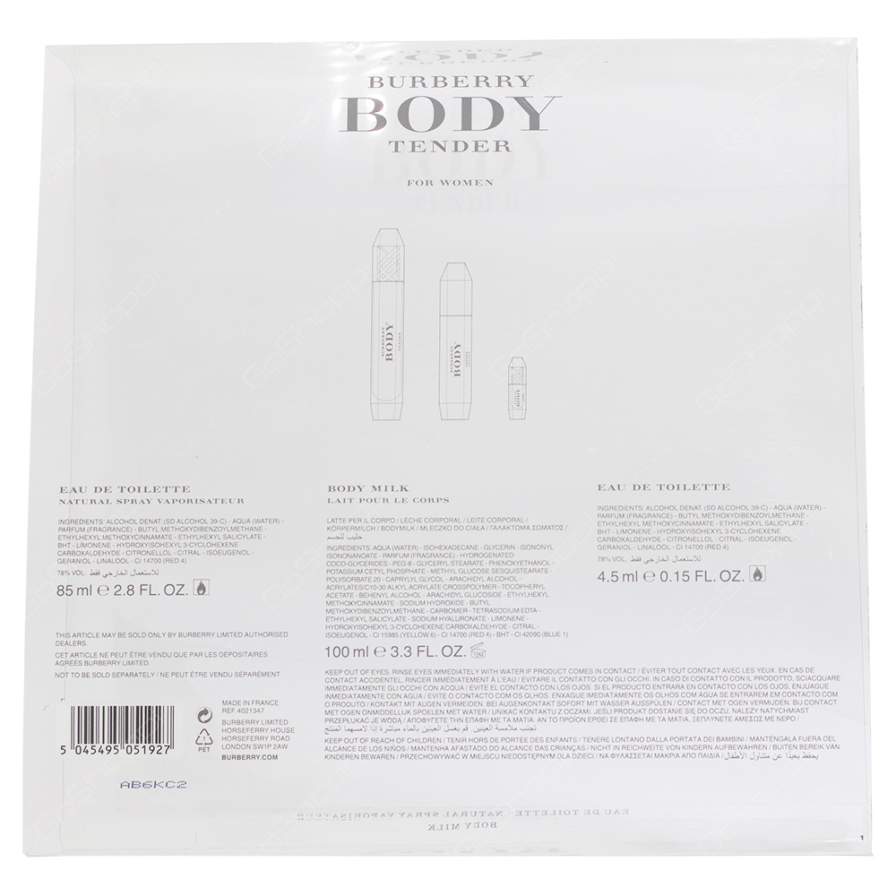 Burberry Body Tender Gift Set For Women 3pcs
