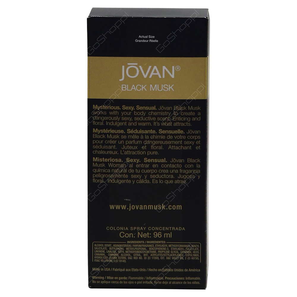 Jovan Black Musk Colonge Spray For Women 96ml