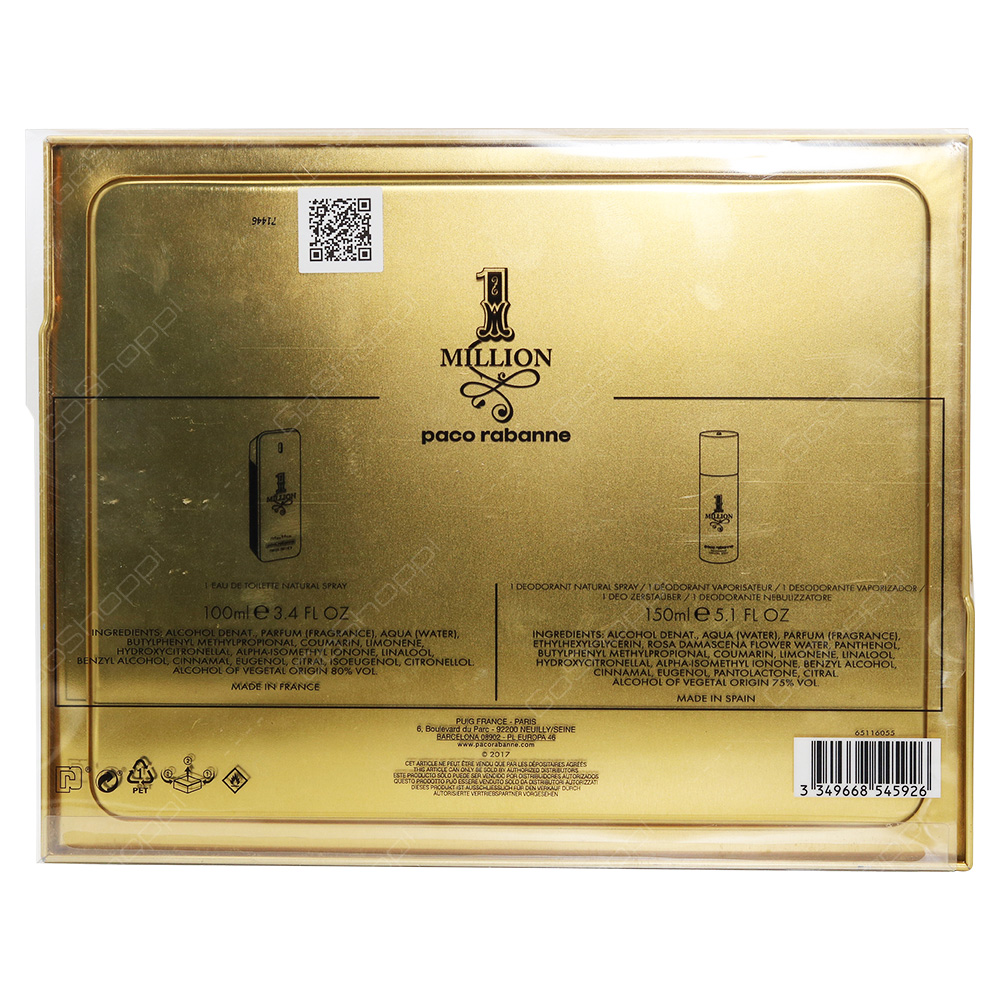 Paco Rabanne 1Million For Men Gift Set 2pcs