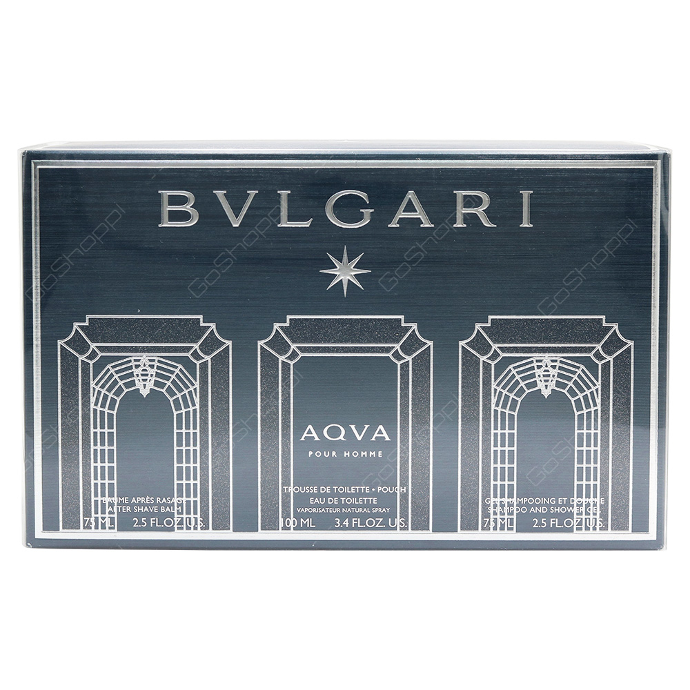 Bvlgari Aqua Men Gift Set With Pouch 4pcs