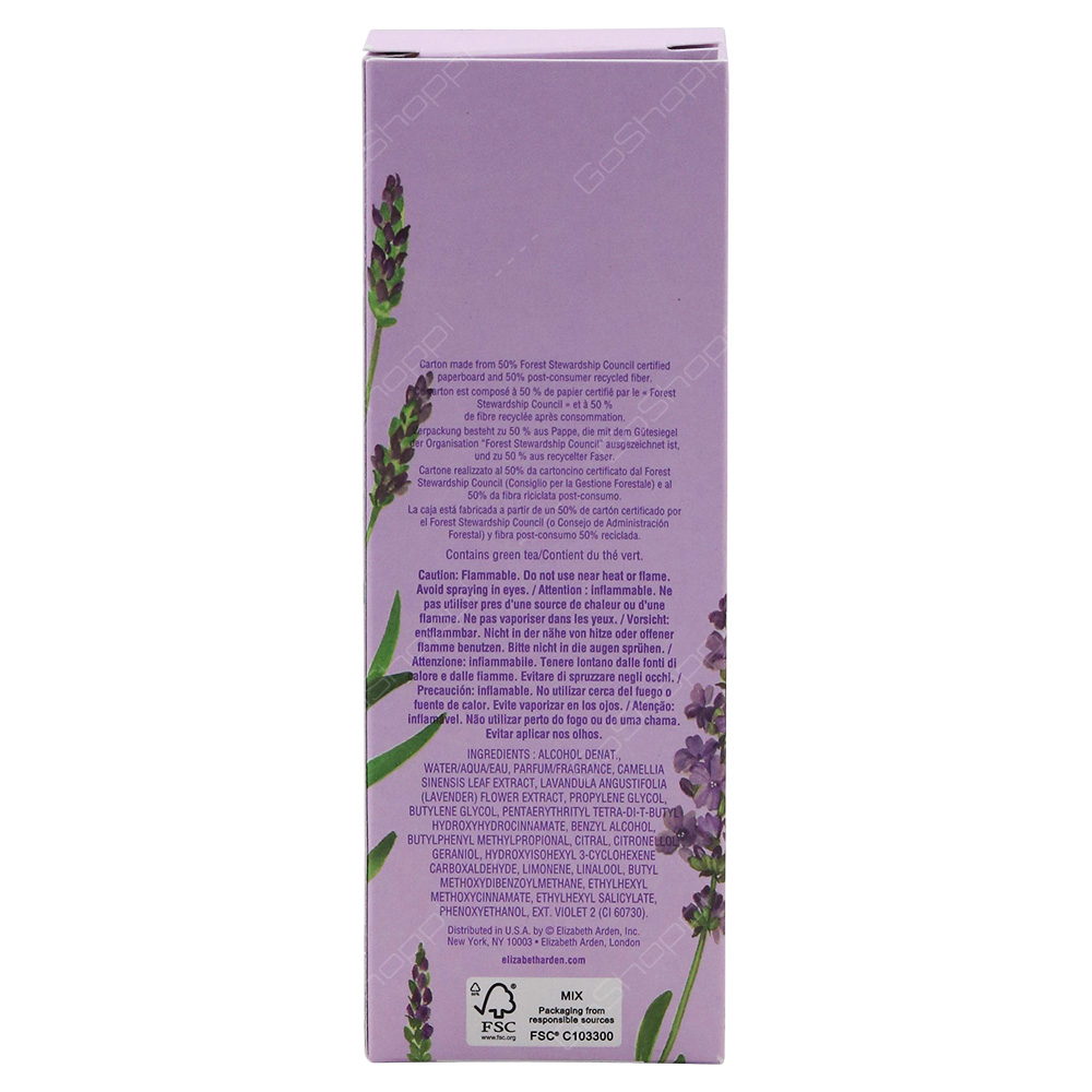 Elizabeth Green Tea Lavender For Women Eau De Toilette 100ml