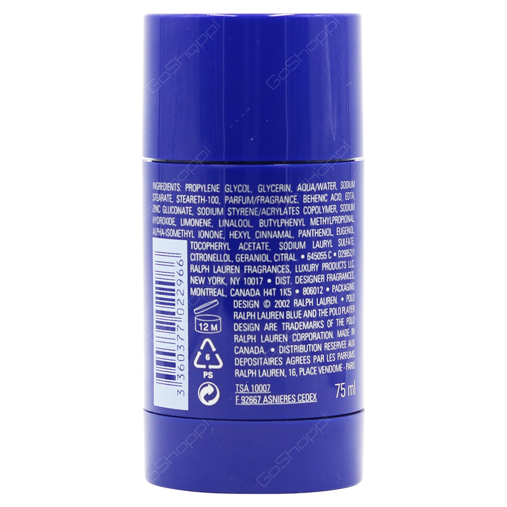 Ralph Lauren Polo Blue For Men Deodorant Stick 75ml