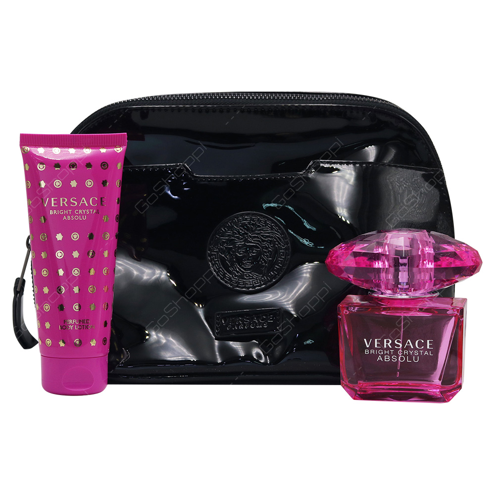 Versace Bright Crystal Asbolu Gift Set With Pouch For Women 3pcs